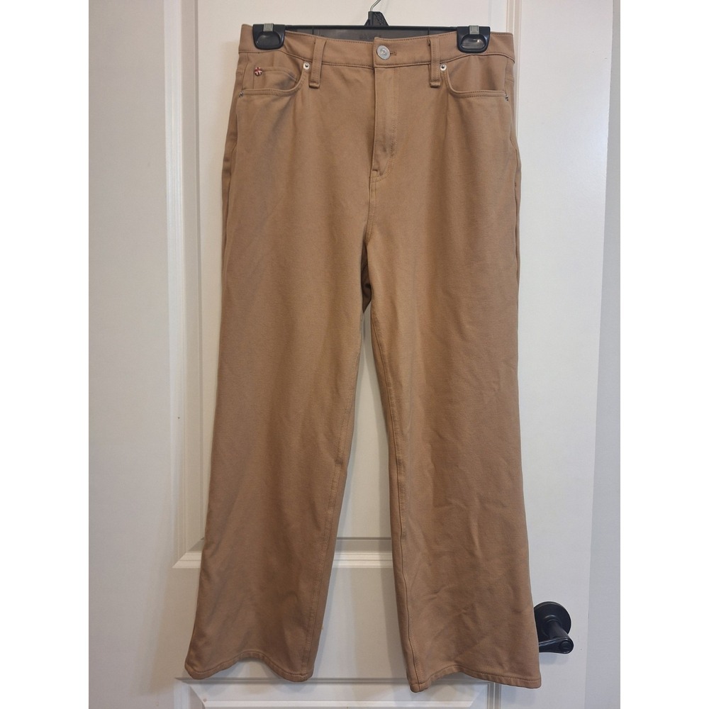 Hudson Noa Mid Rise Straight Crop Pants Tan Camel Size 29 Neutral Minimalist